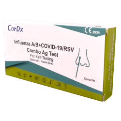 Test COMBO 3 w 1 CorDx obecność wirusa grypy typu A/B, RSV, SARS-CoV-19 do samokontroli