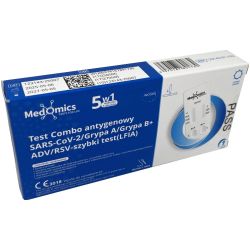 Test Combo 5 w 1 Medomics COVID-19, Grypa A/B, RSV, Adenowirus do samokontroli