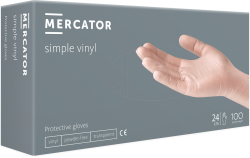 Rękawiczki bezpudrowe MERCATOR® winylowe Simple Vinyl (PF) 100 SZT. L