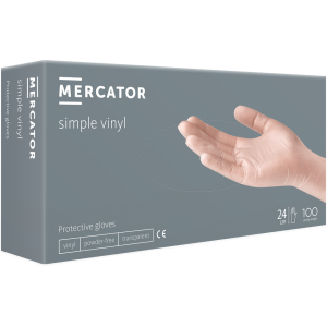 Rękawiczki bezpudrowe MERCATOR® winylowe Simple Vinyl (PF) 100 SZT. S