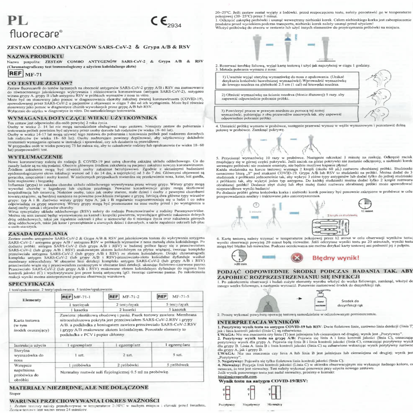 Fluorecare test instrukcja po polsku